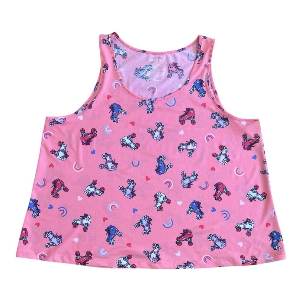 Joyspun Roller Skates & Rainbows Tank Top Size 12-14 Women